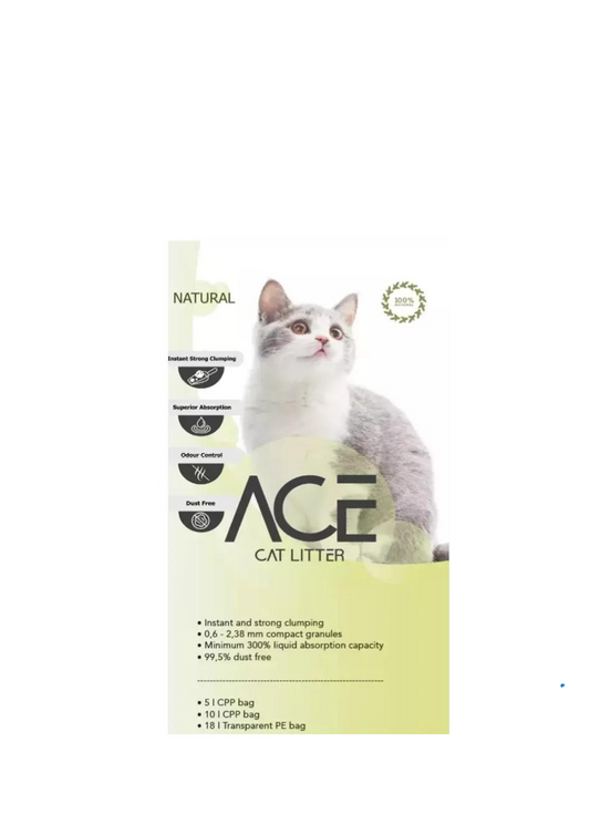 ACE Natural CAT LITTER 10 L - cementējošās smiltis kaķu tualetei 10 L