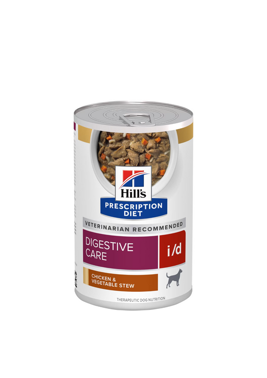 Hill's Prescription Diet i/d Digestive Care Mitrā barība suņiem, sautējums ar vistu un dārzeņiem gremošanas traucējumiem, 354g