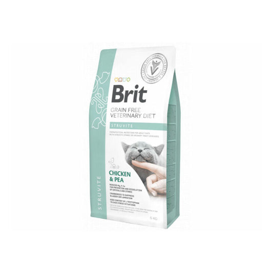 Brit GF Veterinary Diets Cat Struvite Sausā barība kaķiem ar vistu urīnceļu veselībai, 5kg