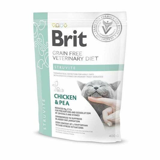Brit GF Veterinary Diets Cat Struvite Sausā barība kaķiem ar vistu urīnceļu veselībai, 0,4kg
