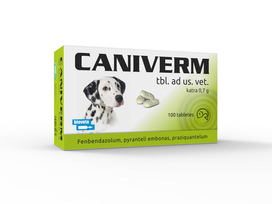 Caniverm 0.7g kaķu un suņu tabletes attārpošanai, tablete uz 10kg