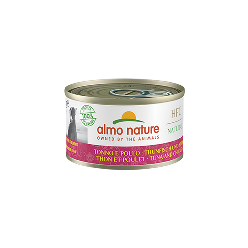 Almo Nature HFC Natural Canned Dog Food For Dogs With Tuna and Chicken, 95g
