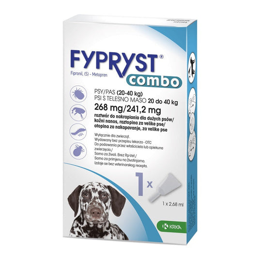 Fypryst Combo Spot-on pretparazitāri pilieni (pipetes) suņiem 20-40 kg 268 mg N1