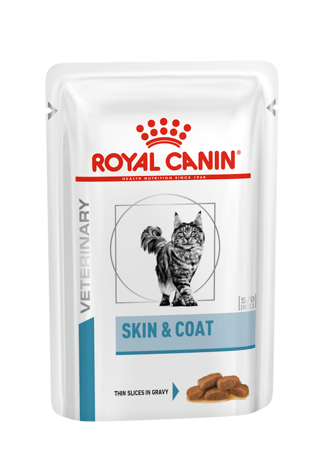 ROYAL CANIN® Veterinary Skin & Coat Feine Scheiben in Sauce Nassfutter für  Katzen – ZuZu.land