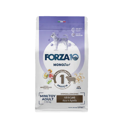 Forza10 MonoDiet Mini/Toy Adult Sausā barība maza izmēra suņiem ar jēru, 1,5kg