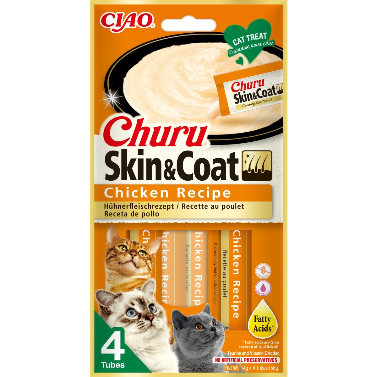 Churu Skin&Coat Puree Cat Chicken 14GX4 N12