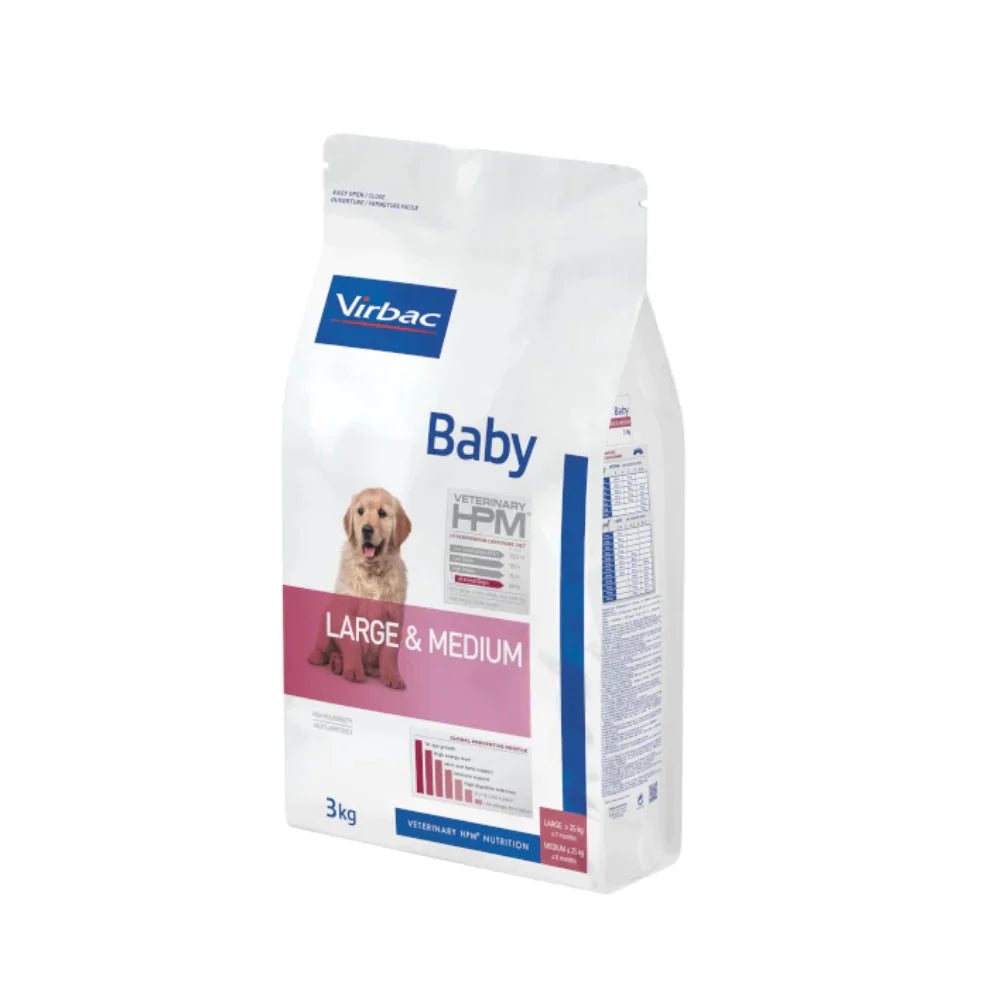 Virbac HPM Baby Dog Large & Medium Dry Dog Food With Pork, 3kg