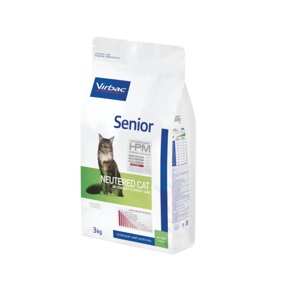 Virbac HPM Cat Senior Alimento seco para gatos castrados con cerdo, 0,4 kg