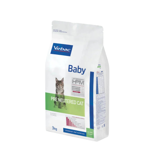 Virbac HPM Cat Baby Pre Neutered Sausā barība kaķēniem ar cūkgaļu, 1,5kg