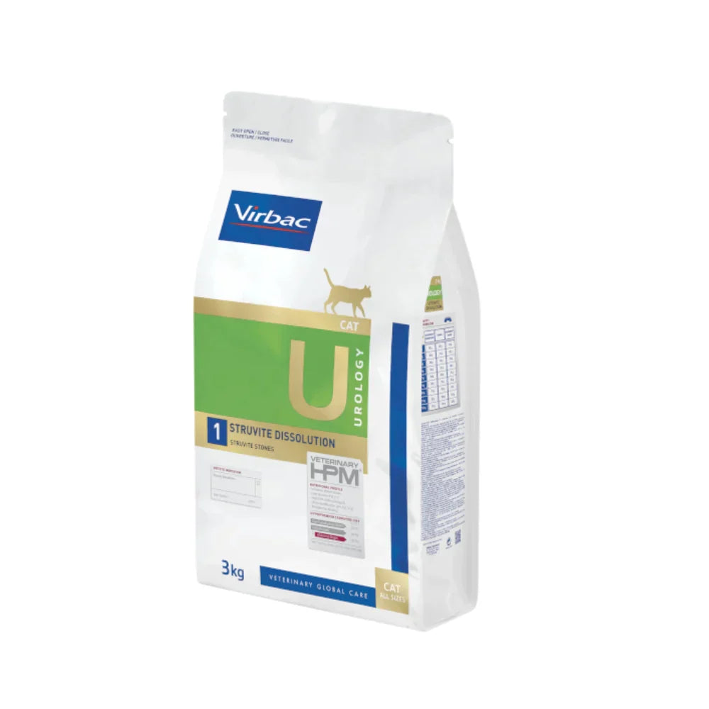 Virbac HPM Cat U1 Urology Struvite Dissolution Dry Cat Food With Pork, 1,5kg