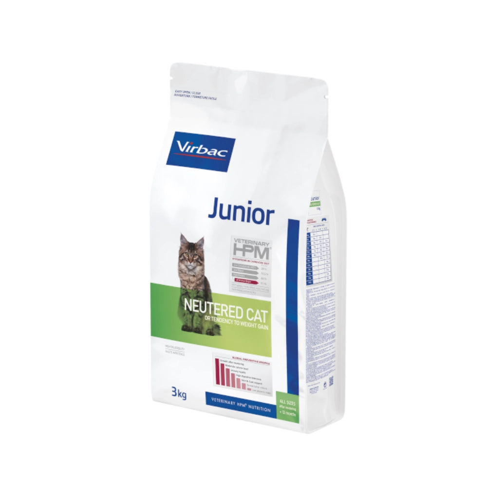 Virbac HPM Junior Cat Neutered Dry Cat Food With Pork, 3kg