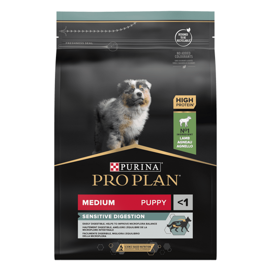 PRO PLAN® Medium Puppy Sensitive Digestion Lamb Dry Dog Food, 12kg