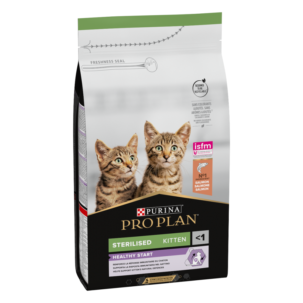 Purina PRO PLAN® Kitten Healthy Start Sausā barība kaķēniem ar lasi, 400g