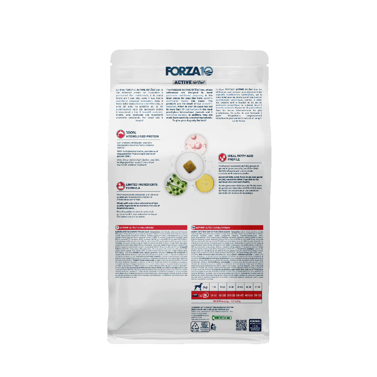 Forza10 Adult Dog Ultra Dermo Active, Dry Dog Food With Fish, 1.5kg