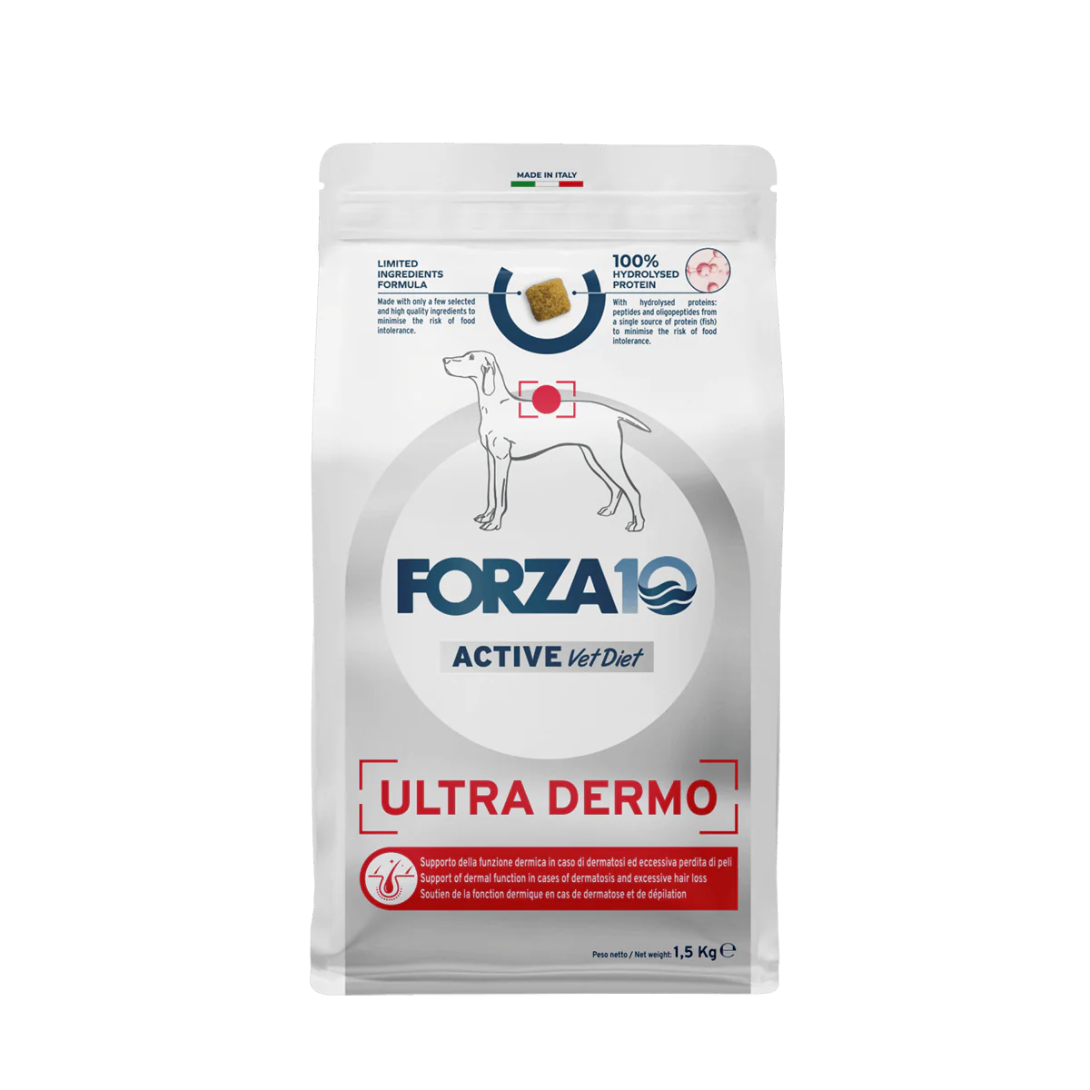 Forza10 Adult Dog Ultra Dermo Active, Dry Dog Food With Fish, 1.5kg
