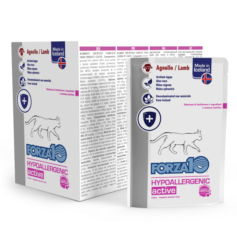 FORZA10 ACTIVE LINE Hypoallergenic Actiwet Veterinary Canned Food For Cat With Lamb, 100 g