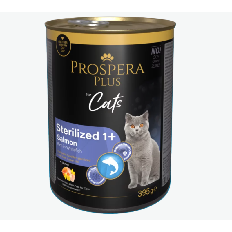 Prospera Plus Sterilized Salmon Wet Cat Food, 395 g