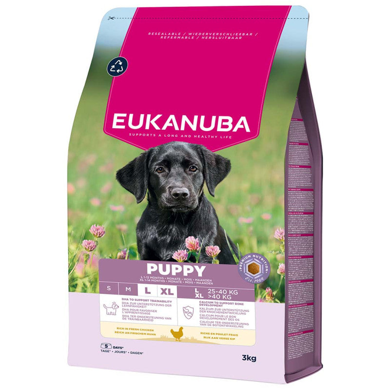 Sausa barība kucēniem - Eukanuba Puppy Large Breed Chicken, 3 kg