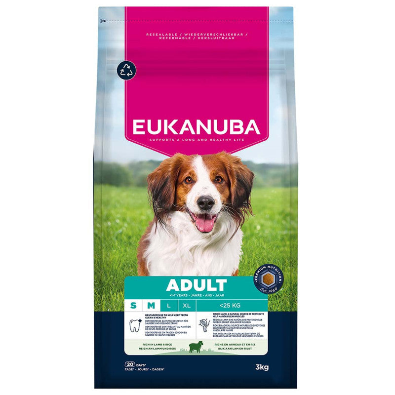 Eukanuba Adult Small and Medium Lamb and Rice Grain Free, 3 kg