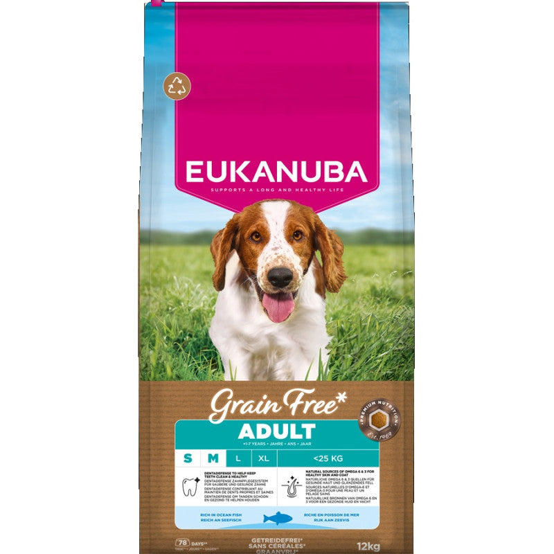 Eukanuba ADULT Small and Medium Grain Free Ocean Fish, 12 kg