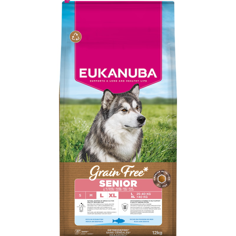 Eukanuba Senior Large Grain Free ocean fish, 12 kg