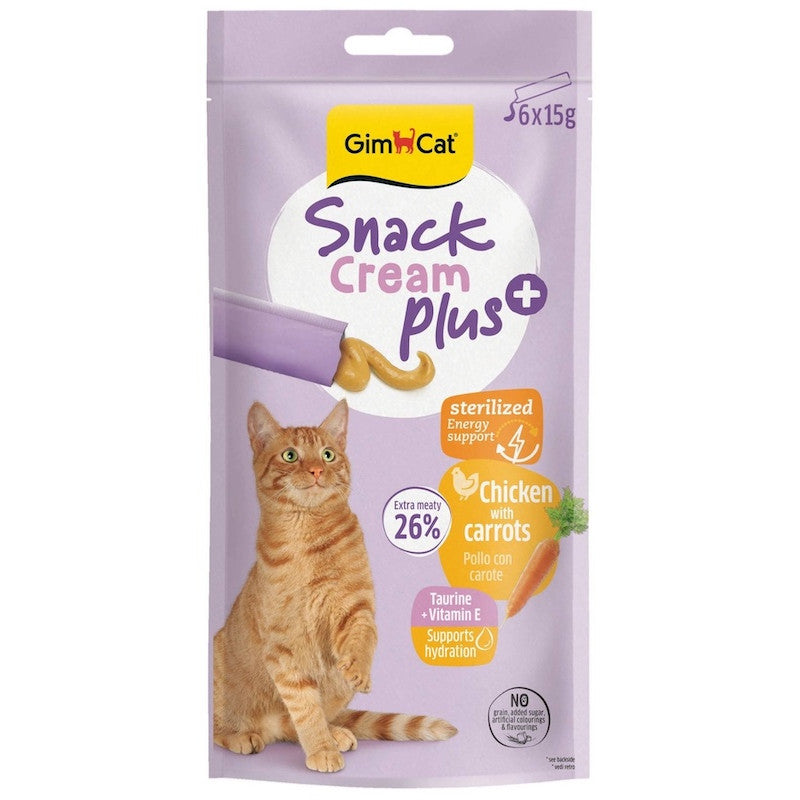 Gimborn Snack Cream Plus with Chicken & Carrot, Sterilised, 6x15g