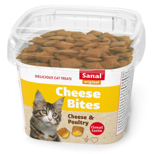 Sanal Cheese Bites, kārumi kaķiem ar sieru un vistu, 75g