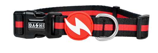 Dashi Stripes3 RED&BLACK Dog Collar