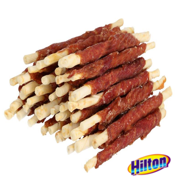 Hilton Duck Wrap White Rawhide Stick 5'' Dog Treats, 500g