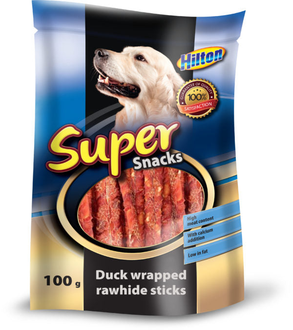 Hilton Super Snack Pīles gaļas stienīši ar ādas apvalku, kārumi suņiem, 100 g