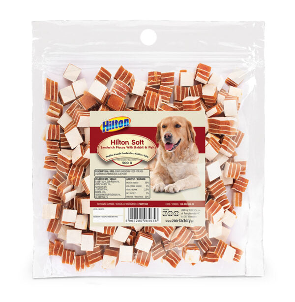 Hilton Soft Sandwich Pieces With Rabbit & Fish, 500g