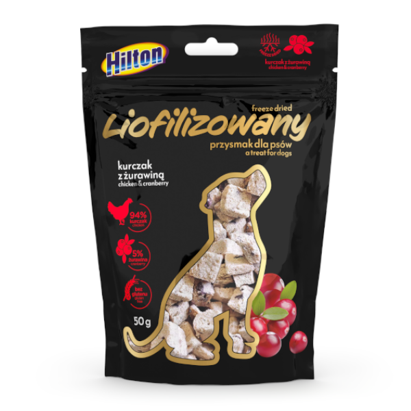 Hilton Freeze Dried Treat For Dogs With Chicken&Cranberry, 50g