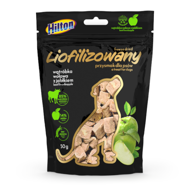 Hilton Freeze Dried Treat For Dogs Beef&Liver&Apple, 50g