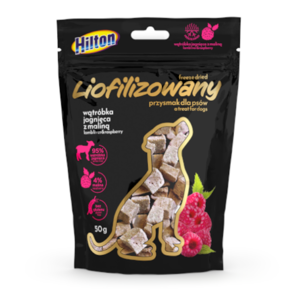 Hilton Freeze Dried Treat For Dogs With Lamb liver&Raspberry, 50g