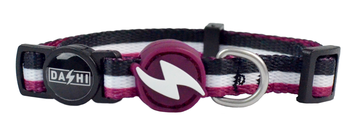 Dashi Stripes3 PURPLE&BLACK Cat Collar