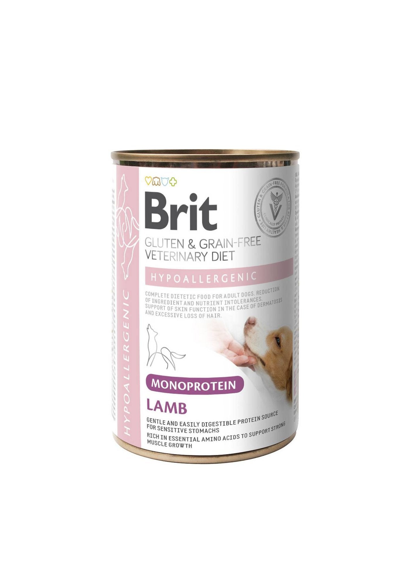 Alimento húmedo para perros Brit Veterinary Grain Free Diets, hipoalergénico, monoproteico con cordero, 400 g
