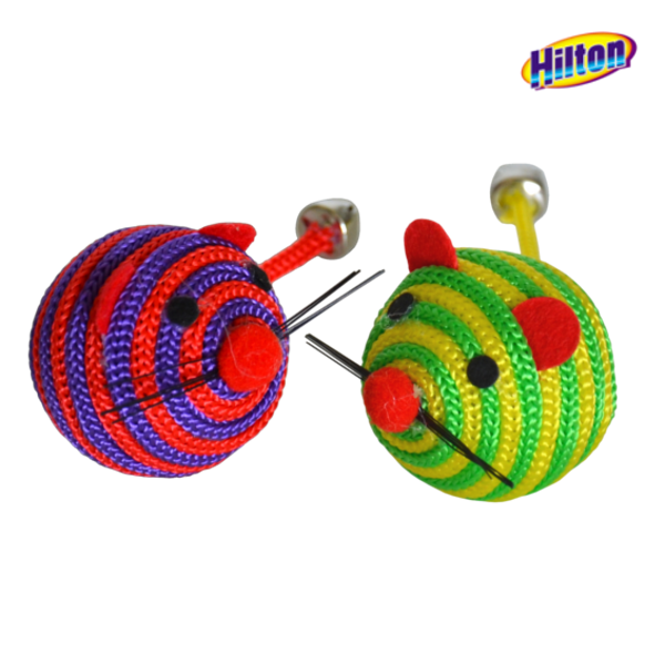 Hilton Colourful Mice With Cord, 2pcs