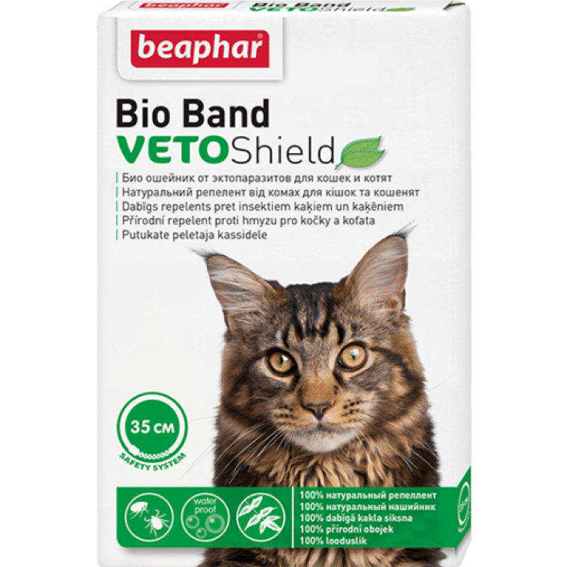 Beaphar Bio Band Katzenhalsband, 35 cm – Natürlicher, fortschrittlicher Floh- und Zeckenschutz