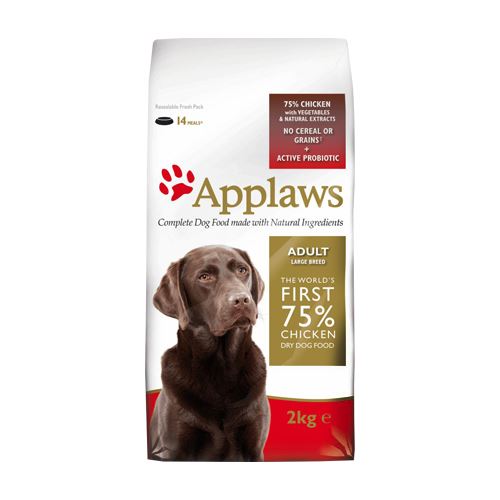 Applaws Large Breed Adult Dog Dry Food - 75% Chicken with Vegetables and Natural Extracts + Active Probiotic, Grain Free, 15kg