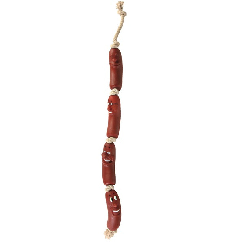 Trixie Juguete Snack Cadena de 4 salchichas con sonido 75cm