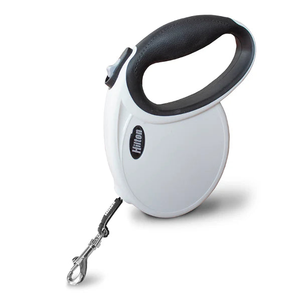 Hilton SMART DOG TAPE M Retractable Leash for Dogs, White/Black, 4 m, up to 20 kg