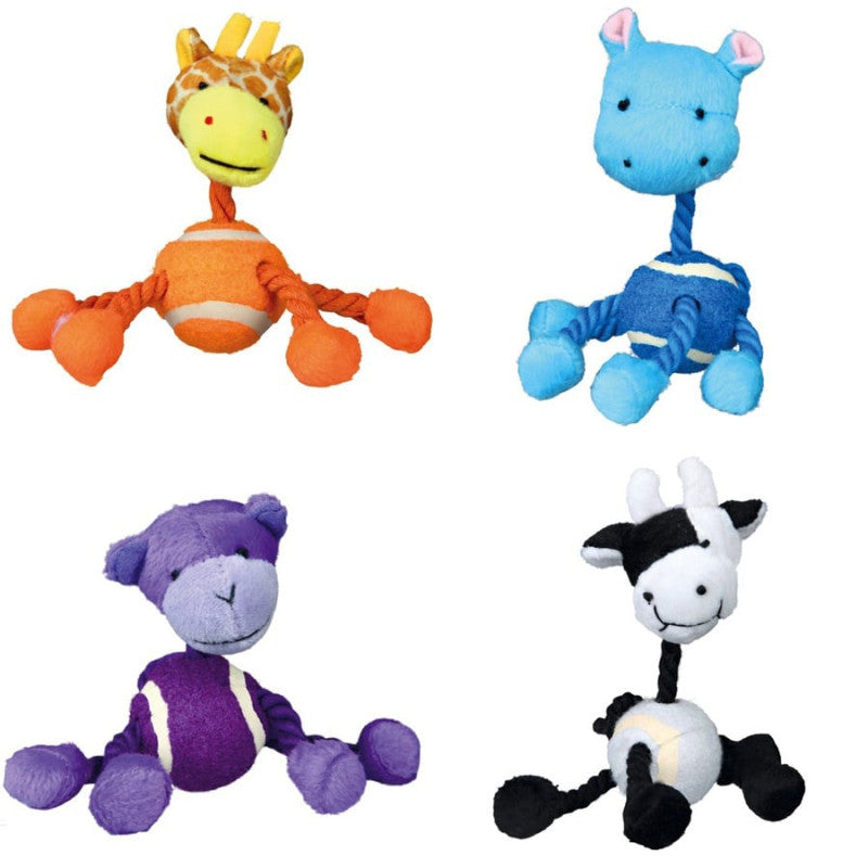 Trixie djur med rep och tennisboll 16cm/1 st