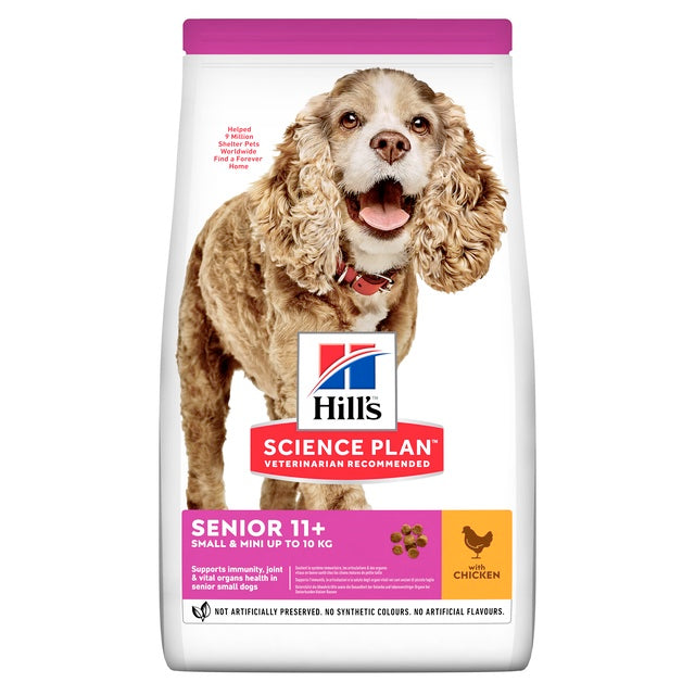 HILL'S SCIENCE PLAN Small & Mini Senior 11+ Trockenfutter für Hunde mit Huhn, 1,5 kg