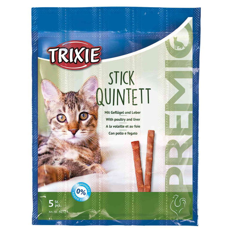 Trixie Premio Quadro Sticks anti hairball, with chicken and liver, 5*5 g