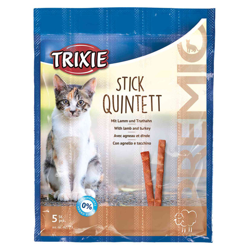 Trixie Premio Sticks Anti-Hårboll 5*5g, lamm/turkiet
