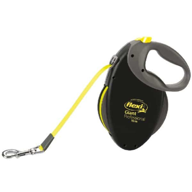 Flexi GIANT PROFESSIONAL, tape leash, L: 10 m, black/neon yellow