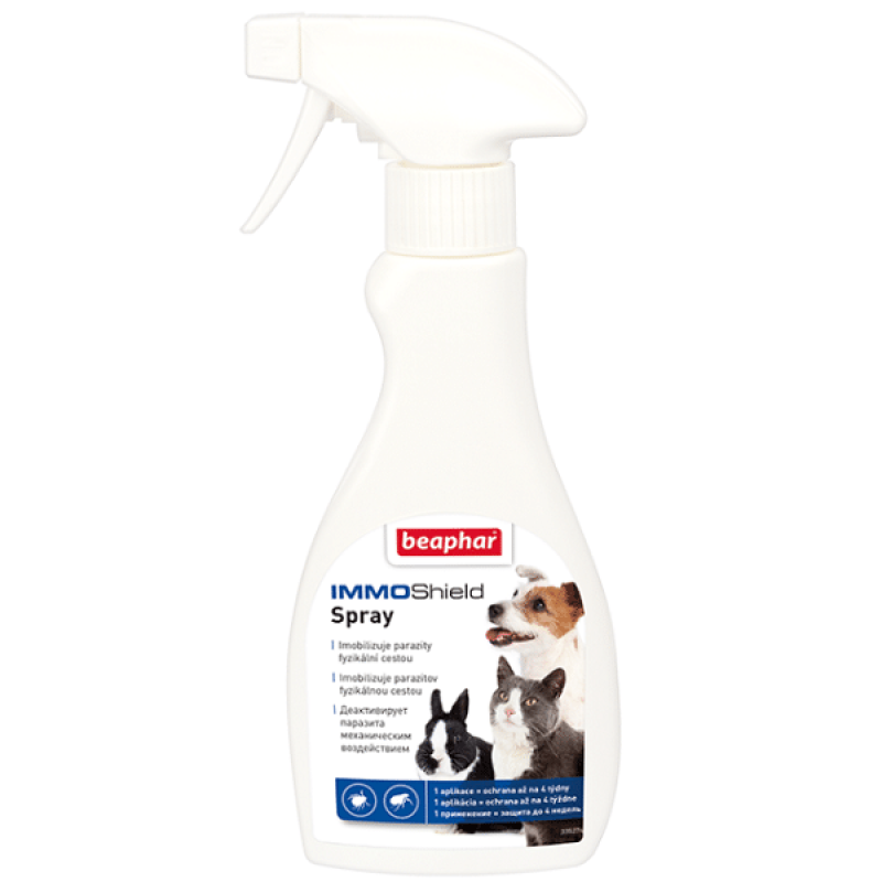 Beaphar IMMO Shield Spray For Cats, Dog, Rodents, Ferrets against Fleas, Ticks and Mosquitoes, 250 ml