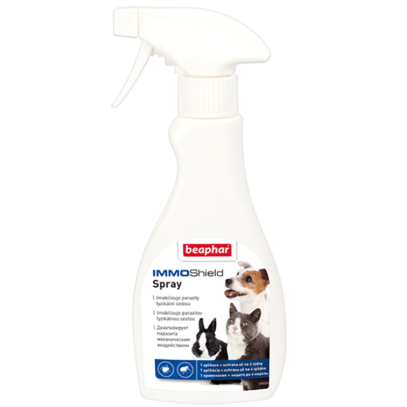 Beaphar IMMO Shield Spray für Katzen, Hunde, Nagetiere, Frettchen gegen Flöhe, Zecken und Mücken, 250 ml