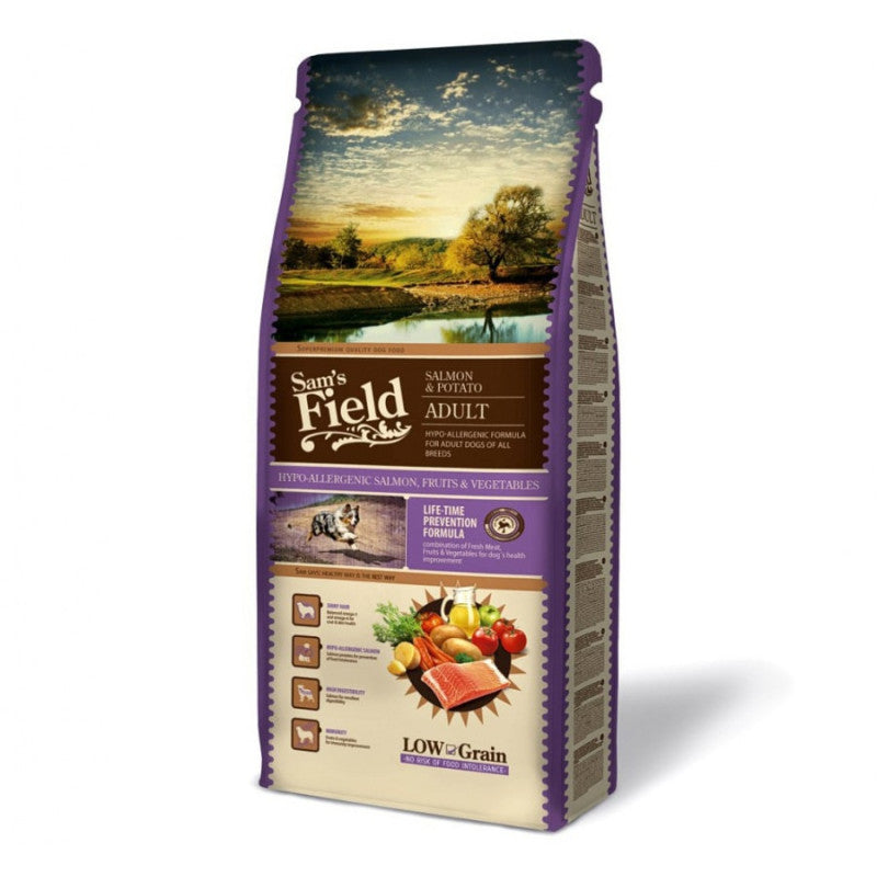 Sams Field Dry Dog Food with Salmon & Potato Adult, 13 kg