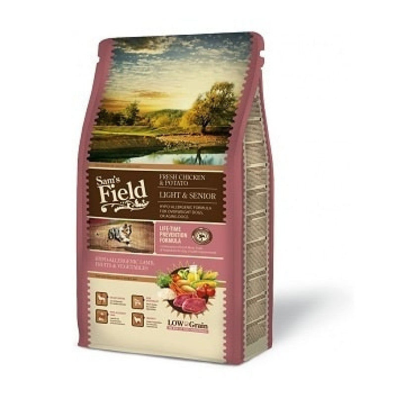 Sams Field Dry Dog Food with Lamb, Light, Senior, 13 kg